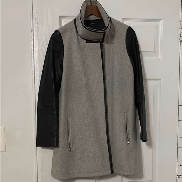 Club Monaco Black and Gray Leather Jacket - Picture 6 of 6